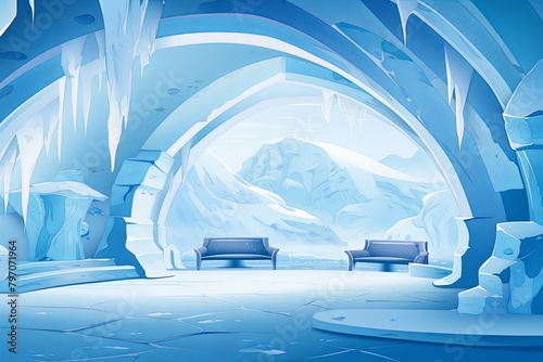 Arctic Glacier Ice Gradients: Ice Hotel Promotional Poster Design