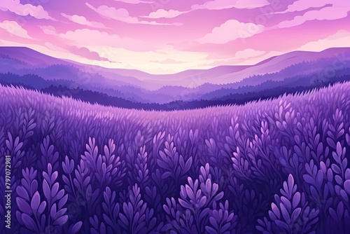 Blooming Lavender Field Gradient Design: Abstract Hipster Bloom Gradient