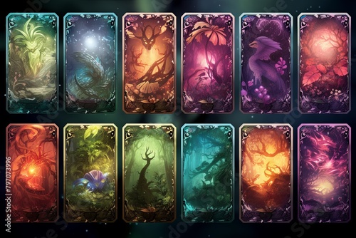 Elven Enchanted Forest Gradients: Mythological Creatures Trading Cards Collection