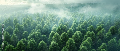 Envision reforestation efforts worldwide, with trees acting as carbon sinks to offset emissions. photo