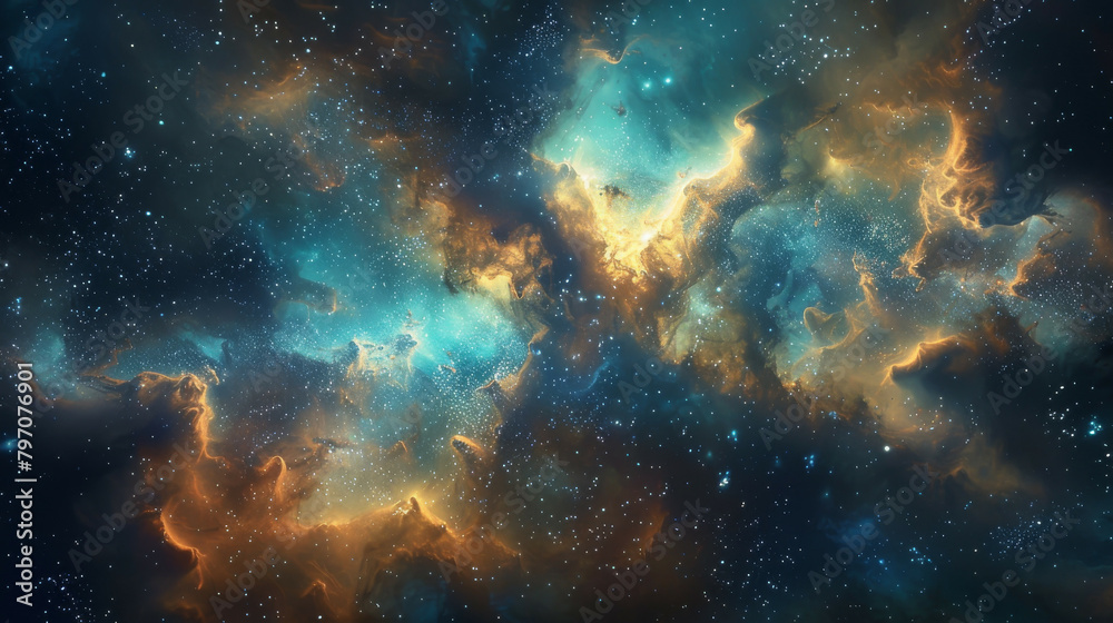 Naklejka premium Ethereal Cinematic Cosmos Unveiling Sophisticated Universes