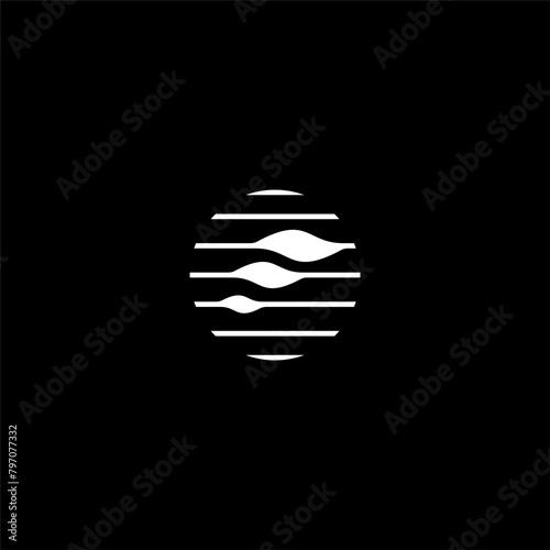 modern circle flow and letter F logo concept vector icon