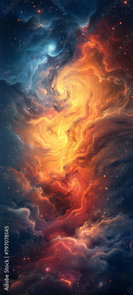 Fototapeta premium Galactic Whirl Mesmerizing Swirling Galaxy Wallpaper