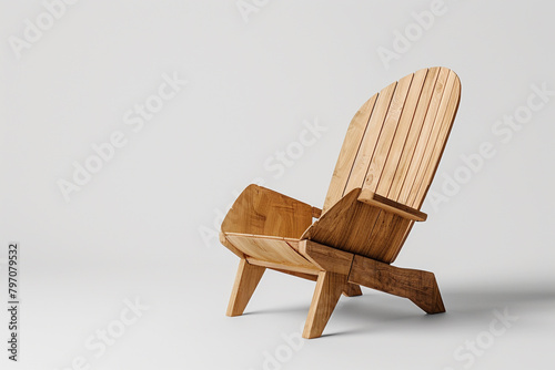 An armchair designed for outdoor use, standing alone on a solid white background. photo