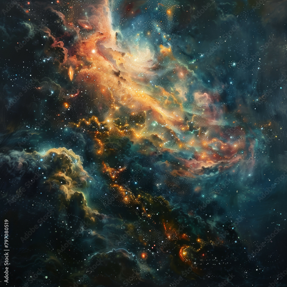 Fototapeta premium Nebulous Realms Exploring the Mysteries of the Universe