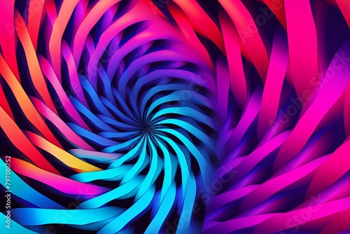 Psychedelic Festival Backdrop: Optical Illusion Spiral Gradients