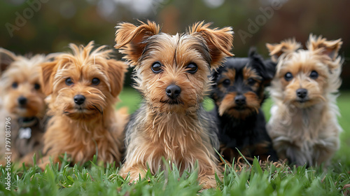 group of dogs in the park