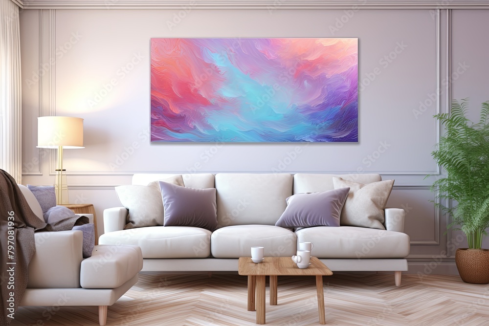 Fototapeta premium Prismatic Rainbow Fog Gradients Abstract Canvas Art: Mystical Hues Reimagined