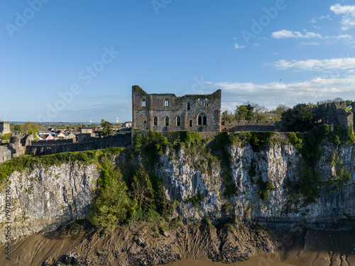 Majestic medieval castle ruins on cliff edge