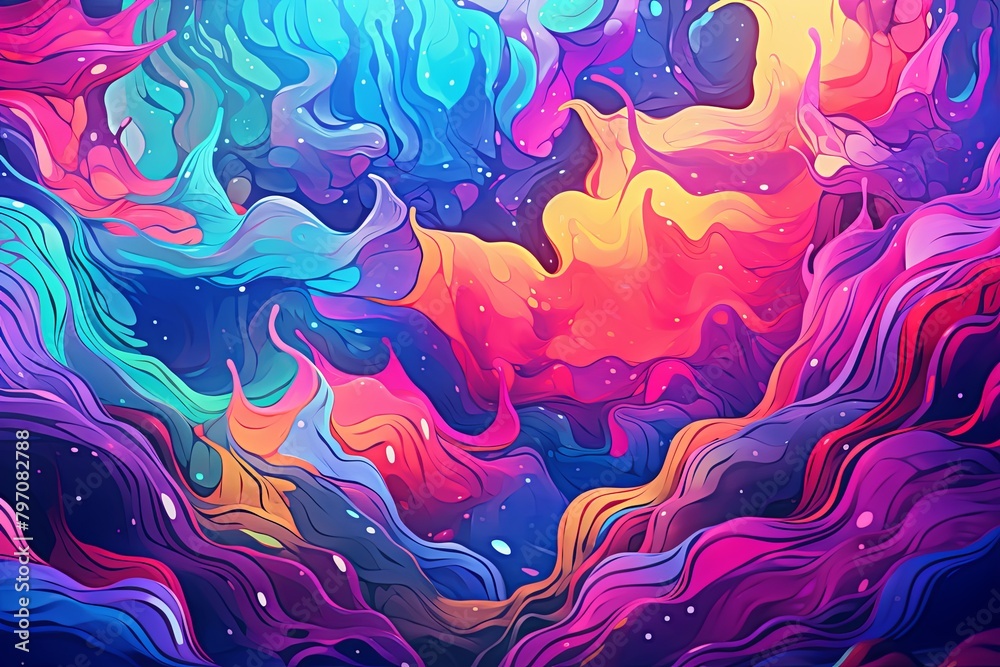 Psychedelic Acid Trip Gradients: A Surreal Dream Sequence Animation