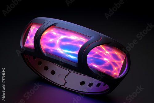 Pulsating Energy Field Gradients Glow Fitness Tracker Band: The Ultimate Techno Accessory