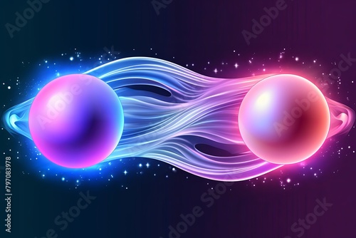 Quantum Flow Energy Gradient: Trendy Banner Exploring Quantum Physics