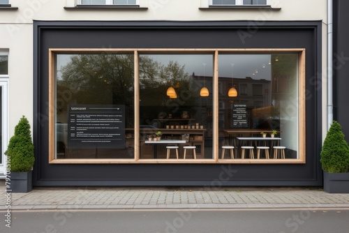 Restaurant window outdoors chair.