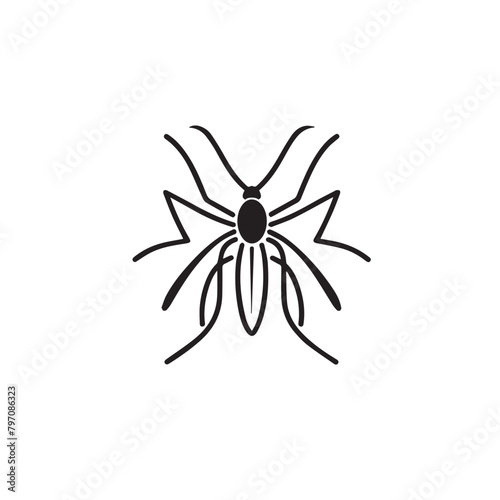 Mosquito in cartoon, doodle style . Image for t-shirt, web, mobile apps and ui. Isolated 2d vector illustration in logo, icon, sketch style, Eps 10, black and white. AI Generative © Alexey