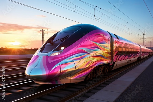 Time-Warped Vortex Gradients High-Speed Train Livery Spectra