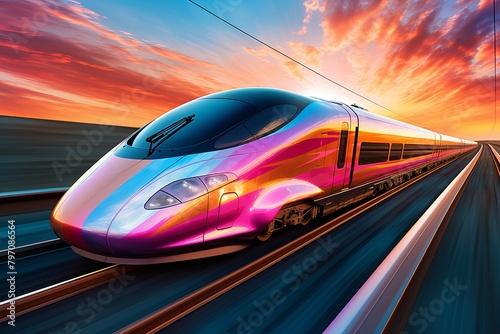 Time-Warped Vortex Gradients High-Speed Train Livery: Futuristic Motion Frenzy.