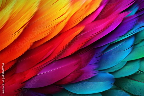 Vibrant Parrot Feather Gradients Aviary Tour Leaflet Design © Michael