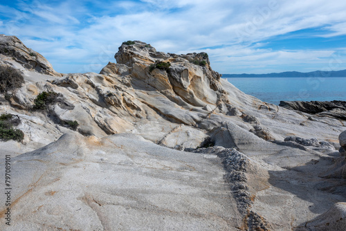 Sithonia coastline near Orange Beach, Chalkidiki, Greece photo