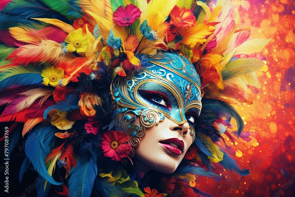 �Venetian Vibrance: Gradients of the Carnival - Traditional Music Album Cover�