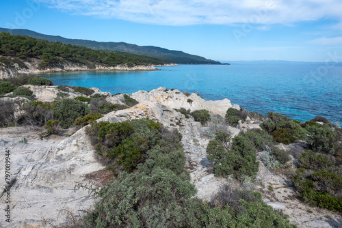 Sithonia coastline near Orange Beach, Chalkidiki, Greece