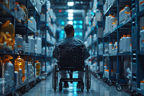 A researcher investigating new treatments and interventions to improve quality of life for people with disabilities, pushing the boundaries of medical science.  Generative Ai. photo