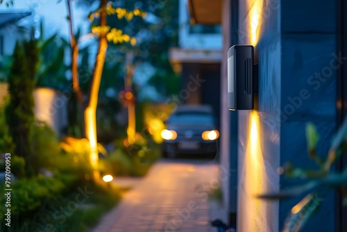 Upgrade Your Home Security with a Smart Motion-Activated Perimeter Lighting System. Concept Home Security, Smart Technology, Motion-Activated Lighting, Perimeter Protection, Safety Solutions