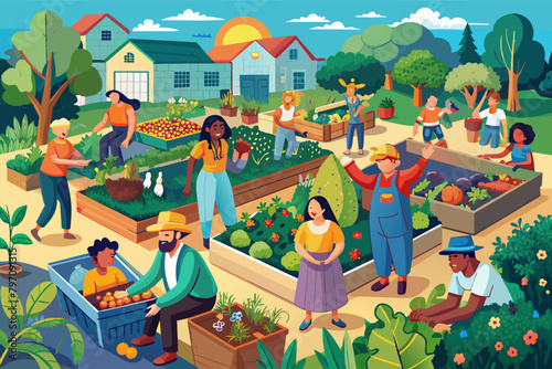 A community garden where people ll ages work together to cultivate fresh food and build relationships.