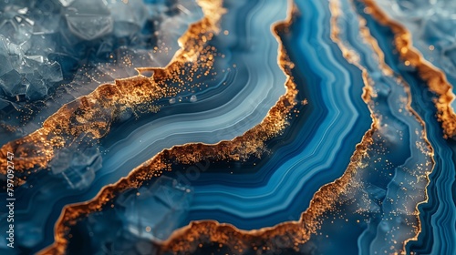The swirls and ripples of agate or marble are incorporated into the style of abstract ocean ART. Natural Luxury. photo