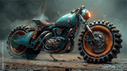 Steampunk Desert Motorcycle / You can find other images using the keyword aibekimage