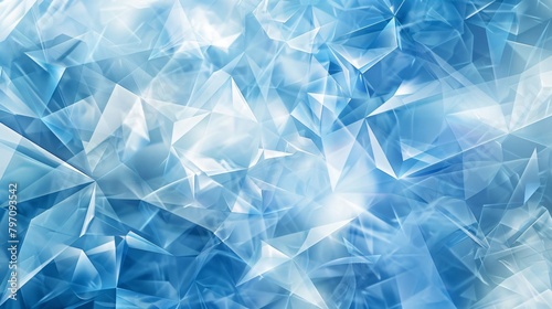 Abstract background for design with blue white glass elements