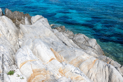 Sithonia coastline near Orange Beach, Chalkidiki, Greece photo