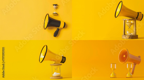 3d render of a megaphone with a background