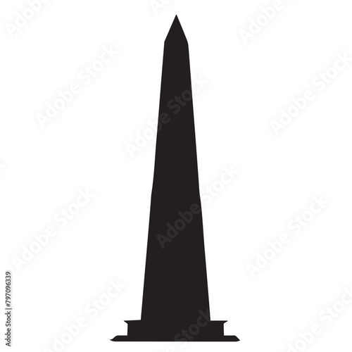 Obelisk in cartoon, doodle style . Image for t-shirt, web, mobile apps and ui. Isolated 2d vector illustration in logo, icon, sketch style, Eps 10, black and white. AI Generative