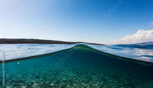 long blue water split line © Marcelo