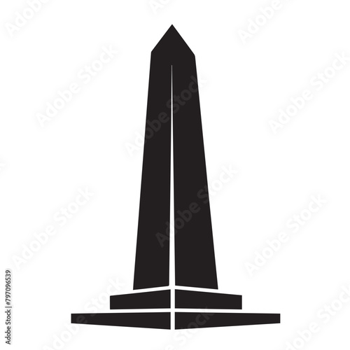 Obelisk in cartoon, doodle style . Image for t-shirt, web, mobile apps and ui. Isolated 2d vector illustration in logo, icon, sketch style, Eps 10, black and white. AI Generative