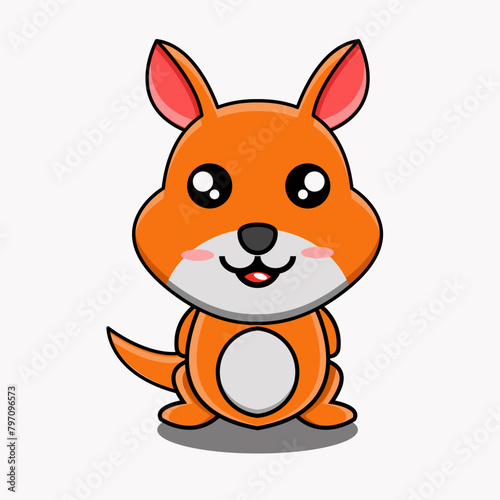 cute vector design illustration of kangaroo mascot