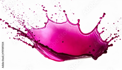 pink paint splash isolated on a white background abstract watercolor art hand paint on white background © Paris