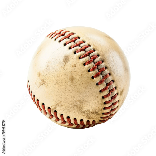 Close Up of Baseball on White Background
