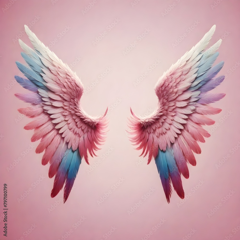 Obraz premium Beautiful Angel Wings Backdrop Digital Art Graphic Artwork Photography Background Design