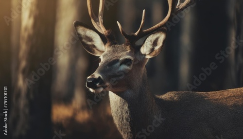 side profile of a mule deer