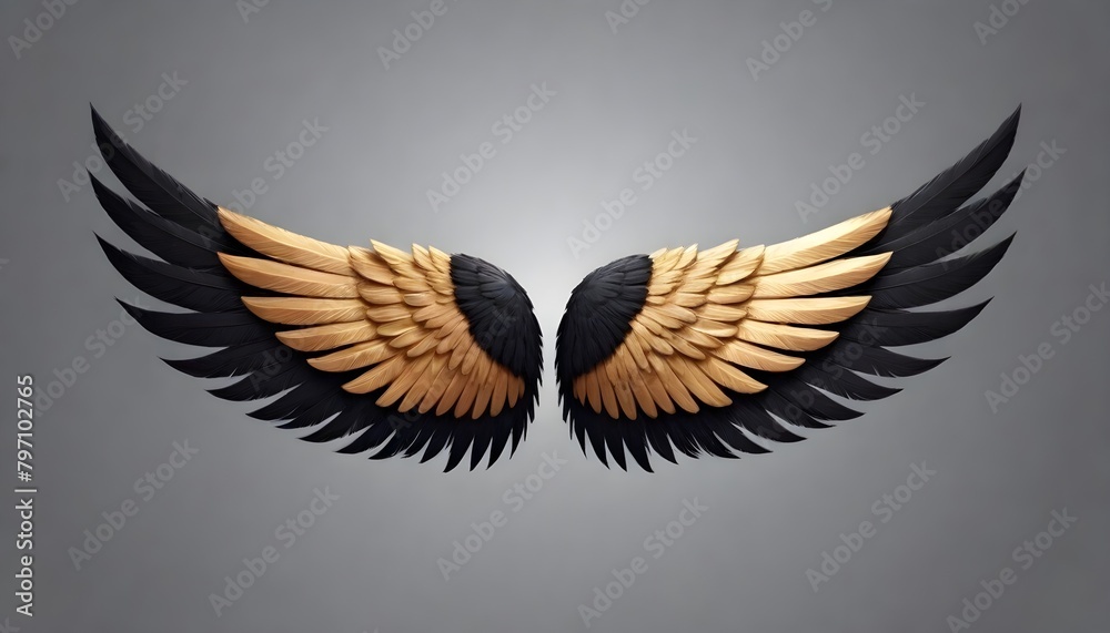 Obraz premium Beautiful Angel Wings Backdrop Digital Art Graphic Artwork Photography Background Design