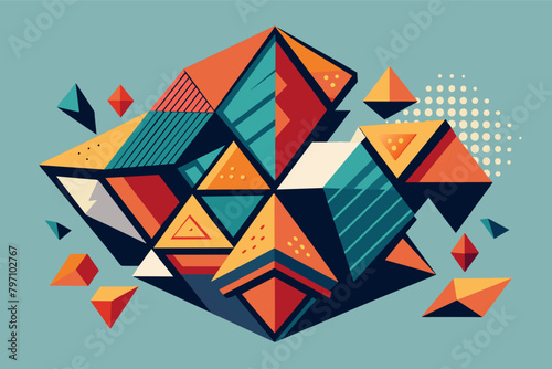 A fragmented geometric shape where each piece represents a different aspect  concept.