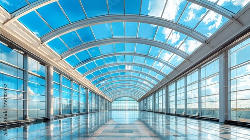 Buildings with metal frames that support glass roofs  such as shopping malls  offices  greenhouses  etc.