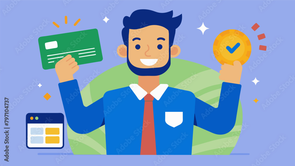 A man proudly shares his success in repairing his credit score by responsibly using a secured credit card and paying off his balances on time. A man proudly shares his success in repairing his credit score by responsibly using a secured credit card and paying off his balances on time.