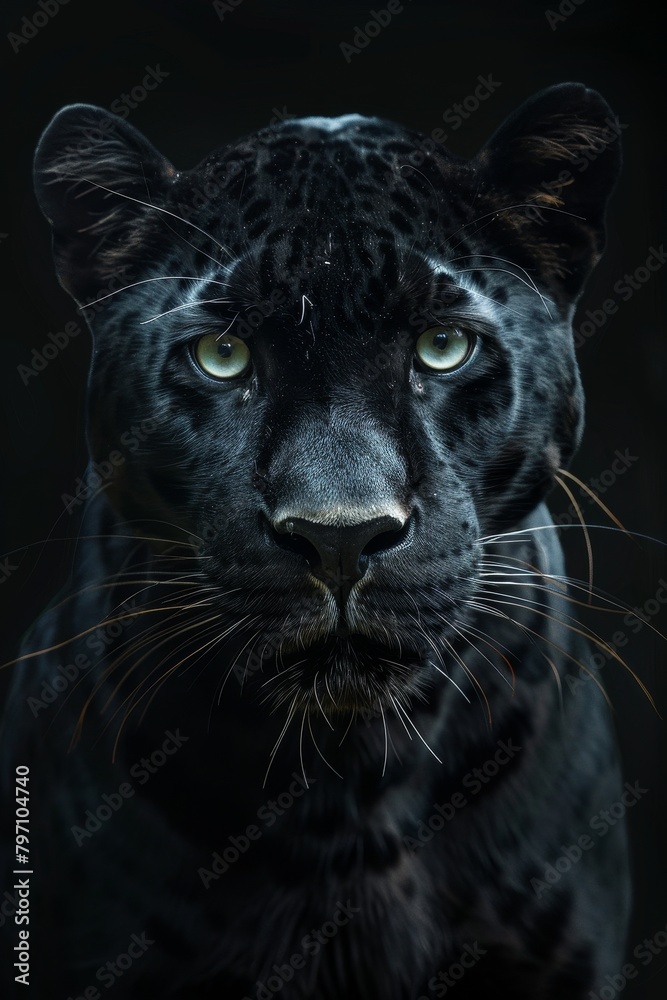 Intense Black Panther Staring Directly at Viewer Intense Black Panther Staring Directly at Viewer