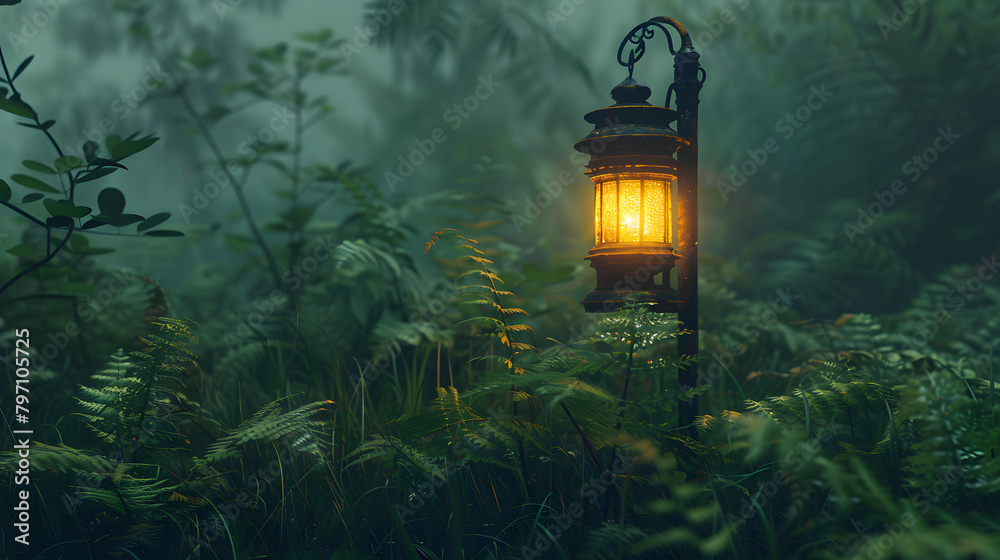 A magnificent forest fern. serene mood A magnificent forest fern. serene mood
