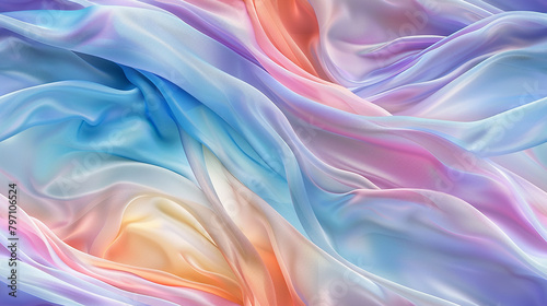wavy satin fabric with soft pastel colors