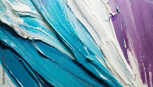 splashes of bright paint on the canvas azure mauve and white colors interior painting