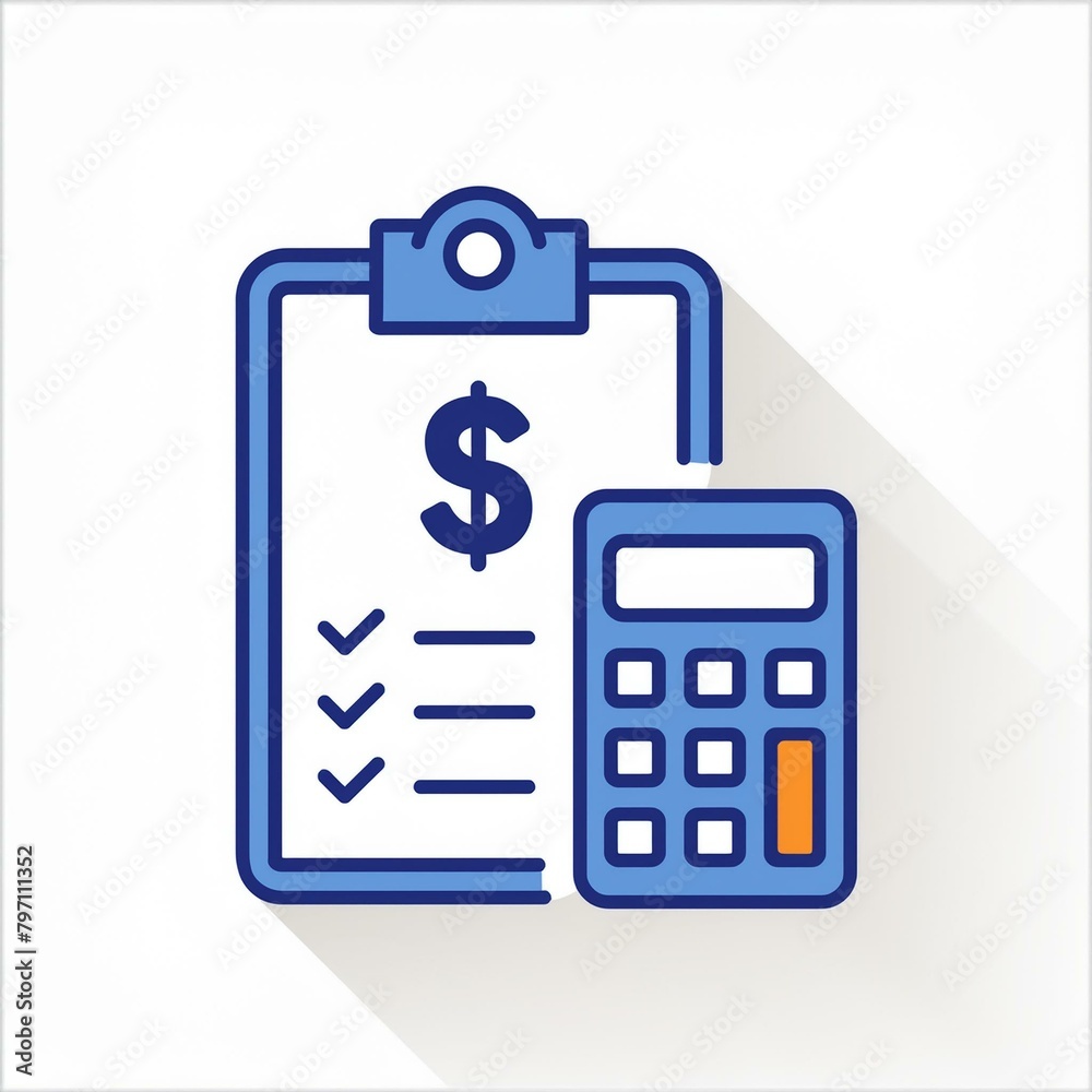 Clipboard, chart, and money icon. The concept of budget management in personal finance Clipboard, chart, and money icon. The concept of budget management in personal finance