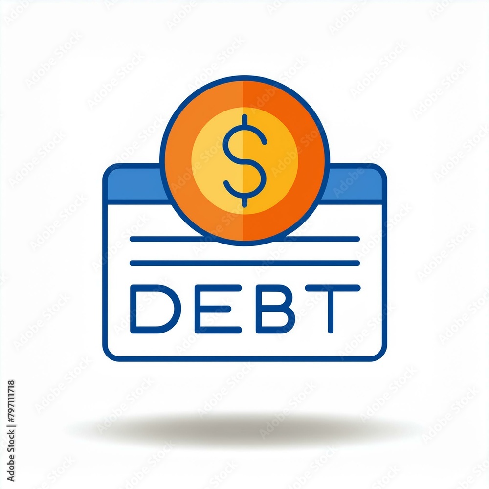 A Debt management Icon and Illustration for personal finance A Debt management Icon and Illustration for personal finance